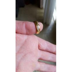 Prachtige RVS Ring Kleur Goud en Zilver Maat 16 Nieuw