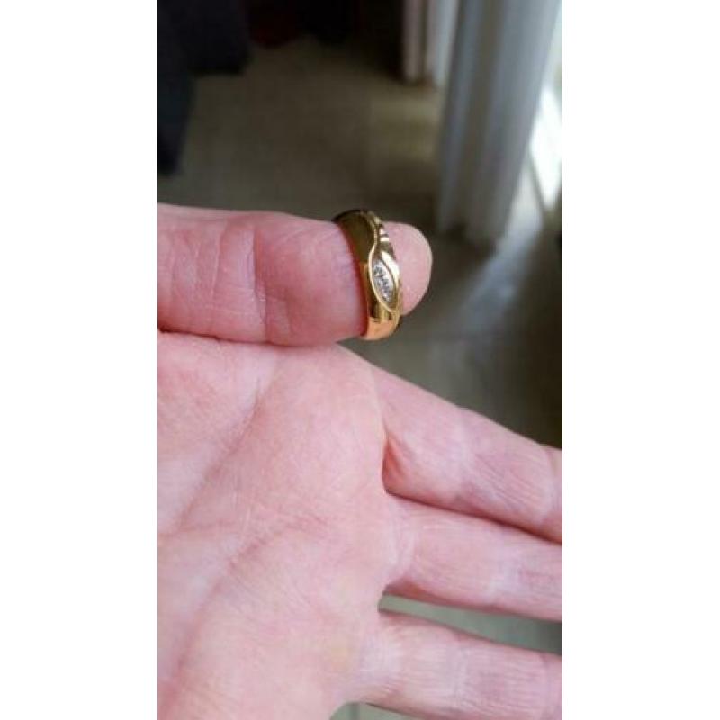 Prachtige RVS Ring Kleur Goud en Zilver Maat 16 Nieuw