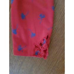 Virginie rode jurk en vest met print, maat 38, Vintage