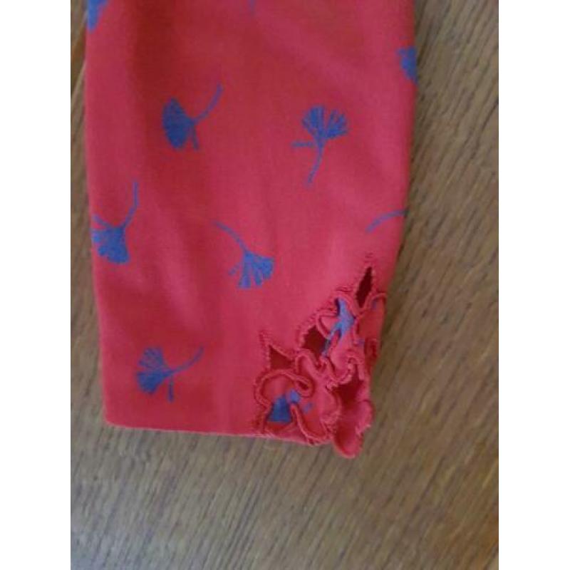 Virginie rode jurk en vest met print, maat 38, Vintage