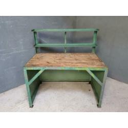 Industriële werkbank, werktafel, bureau groen
