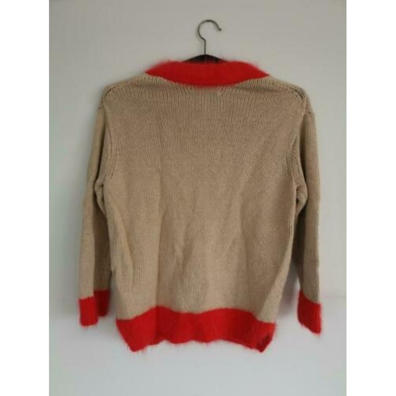 Juicy Couture gebreid gehaakt vest beige angora katoen bont