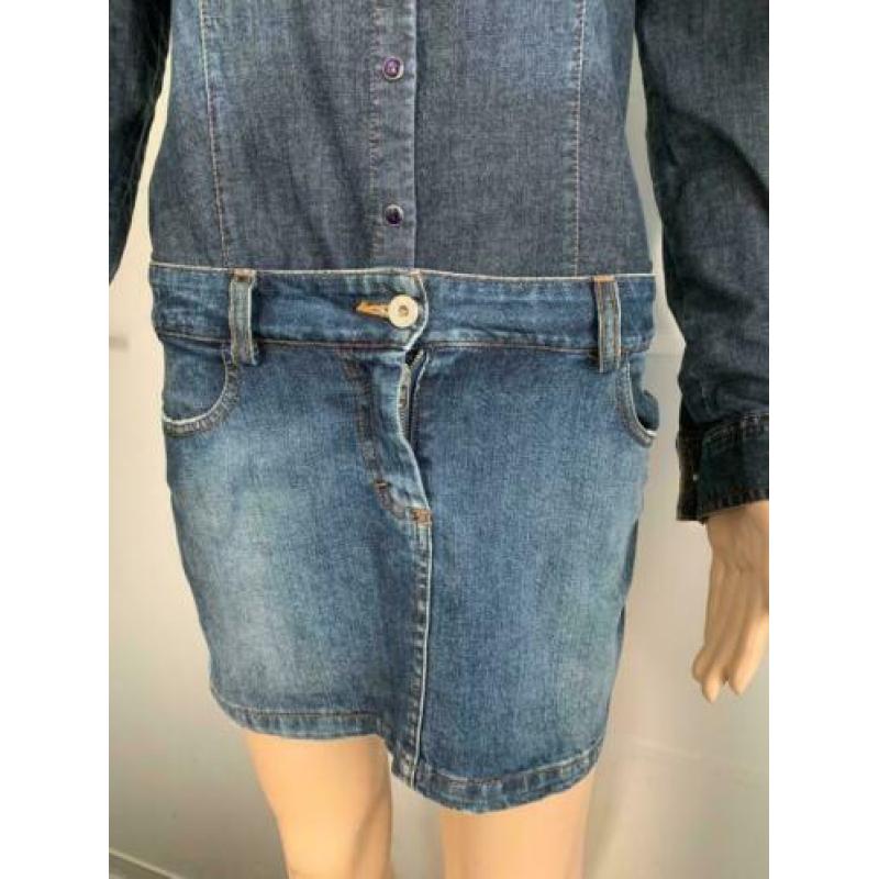 E85 Denny Rose maat XS=34 spijkerjurk jurk jeans blauw