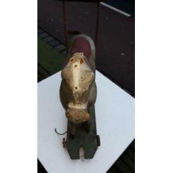 Exclusief antiek speelgoed paard / duw en trek speelgoed