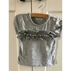 Ikks shirt grijs ruches 74