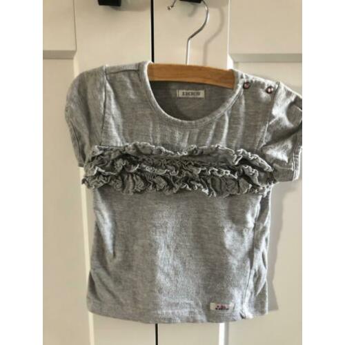 Ikks shirt grijs ruches 74