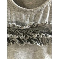 Ikks shirt grijs ruches 74
