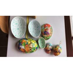 Paas eieren papier mache hol, verschillende maten, 18 -9 cm