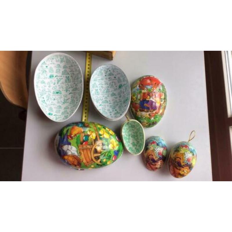 Paas eieren papier mache hol, verschillende maten, 18 -9 cm