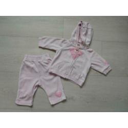 (B80) SALE! Roze velours H&M setje