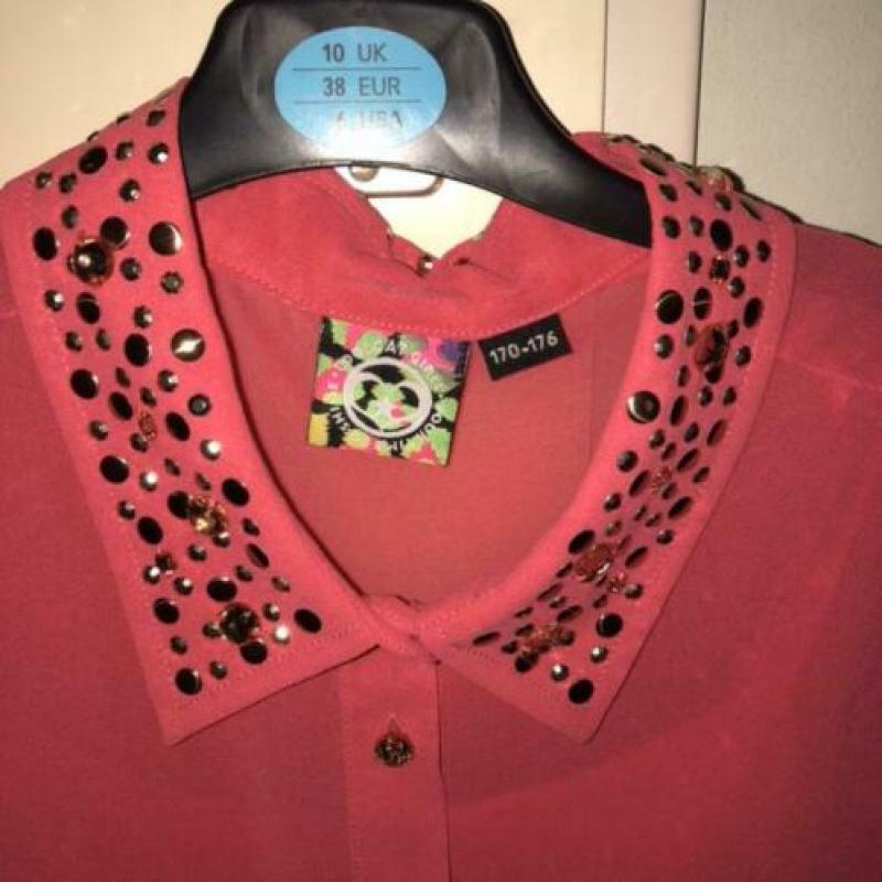 Feestelijke blouse roze Maat 170-176