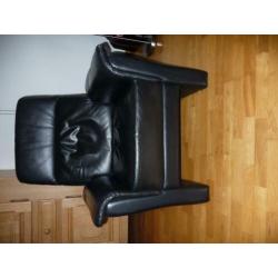 Fauteuil Zwart leer