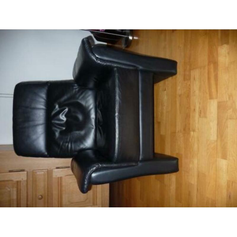 Fauteuil Zwart leer