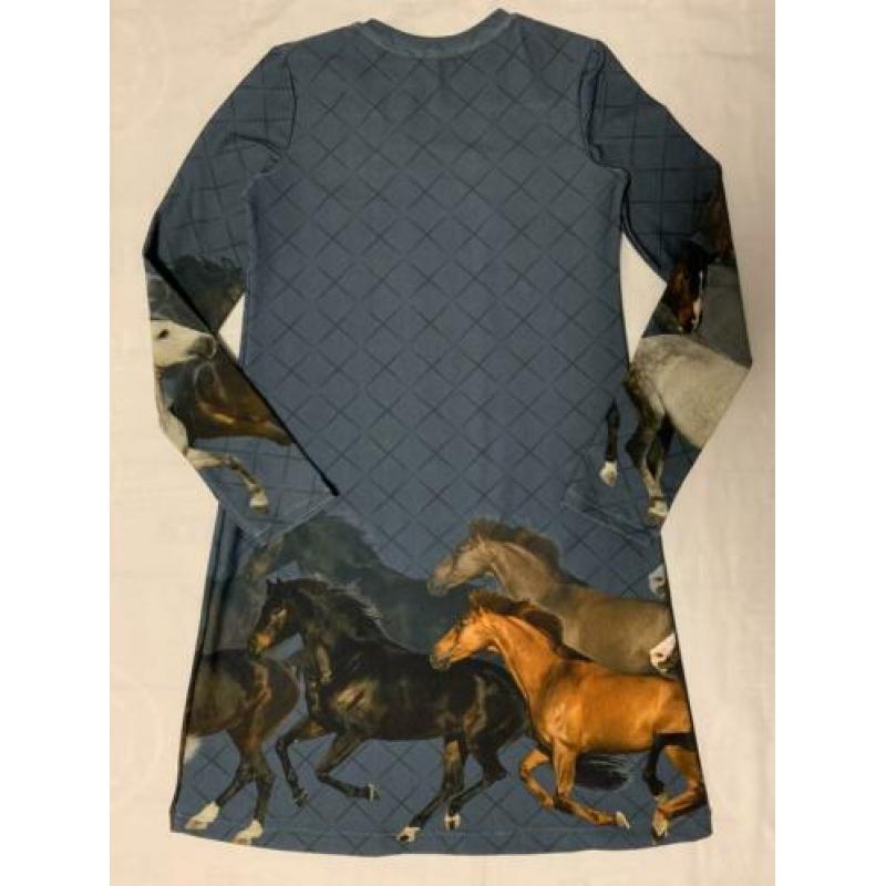 Jurkje met paarden blauw (ook korte mouw mogelijk) maat 116