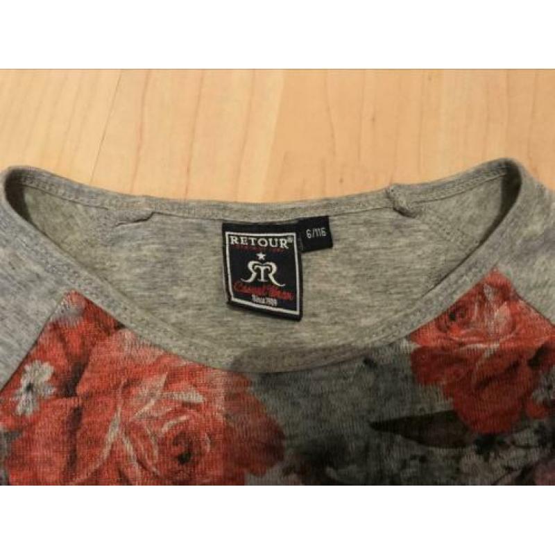 Retour longsleeve maat 116 grijs Zgan