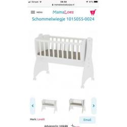 Lorelli wieg wit. Schommel of gewoon. Wit. Zgan