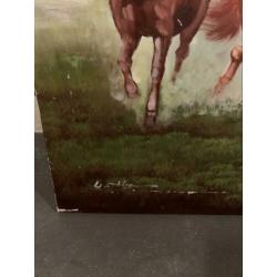 Paarden schilderij mag weg voor een leuke prijs