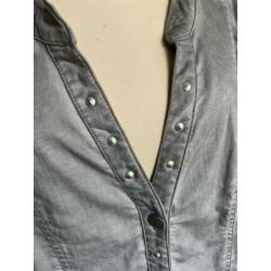 Via Appia Due grijze denim blouse / jasje, maat 50 / XXL