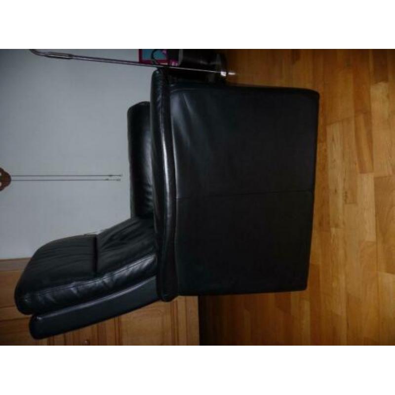 Fauteuil Zwart leer