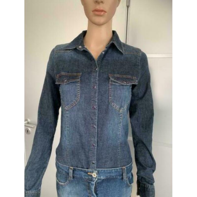 E85 Denny Rose maat XS=34 spijkerjurk jurk jeans blauw