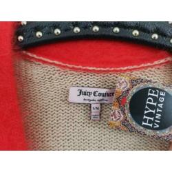 Juicy Couture gebreid gehaakt vest beige angora katoen bont
