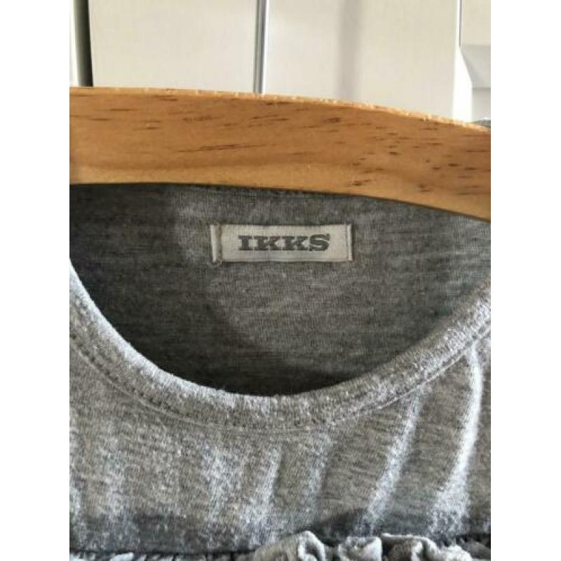 Ikks shirt grijs ruches 74