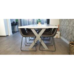 Eettafel 100x220 betonlook