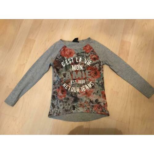Retour longsleeve maat 116 grijs Zgan