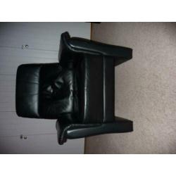 Fauteuil Zwart leer