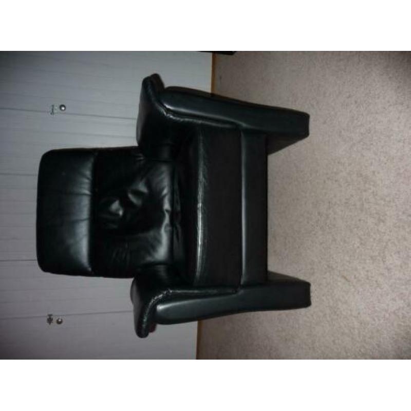 Fauteuil Zwart leer