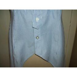 HANS UBBINK blauw wit gestreepte hoog laag blouse 36 lang