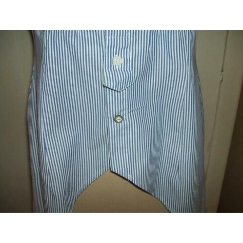 HANS UBBINK blauw wit gestreepte hoog laag blouse 36 lang