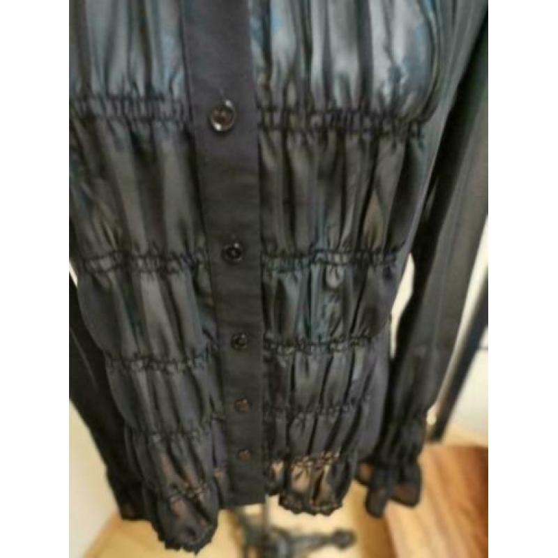 Betty Barclay mooie zwarte transparante blouse mt M NIEUW