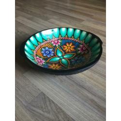 Handbeschilderde houten schaal