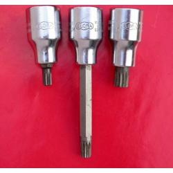Drie ELORA XZN (veeltand) doppen met 1/2”aansluiting