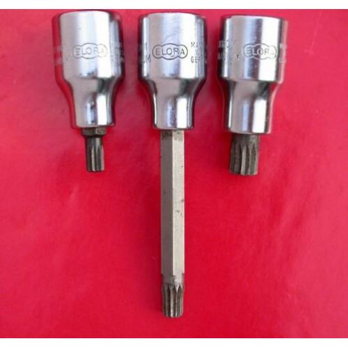 Drie ELORA XZN (veeltand) doppen met 1/2”aansluiting