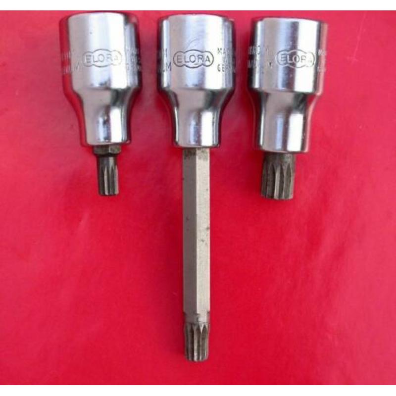 Drie ELORA XZN (veeltand) doppen met 1/2”aansluiting