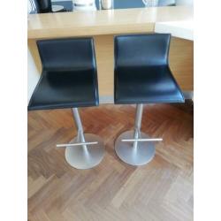 2x barkruk Lapalma thin, zwart leer