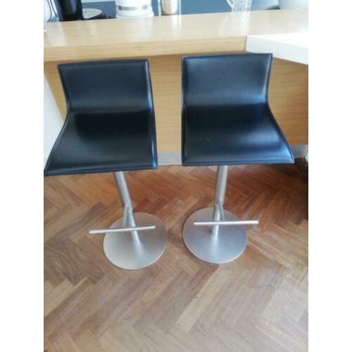 2x barkruk Lapalma thin, zwart leer