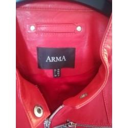 Super mooi rood leren jasje van Arma, mt 38