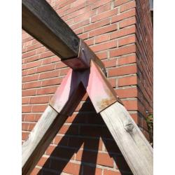 Houten schommel / vierkante palen / 2 persoons