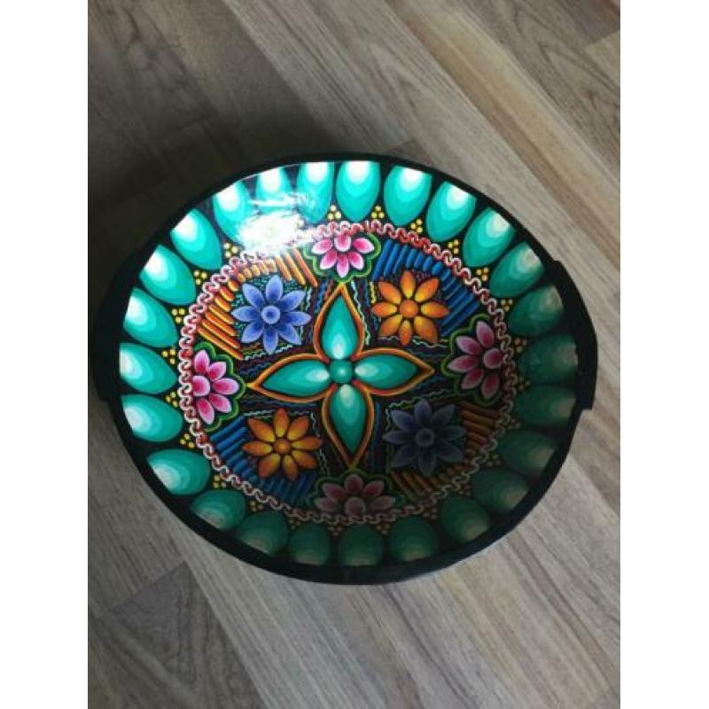 Handbeschilderde houten schaal
