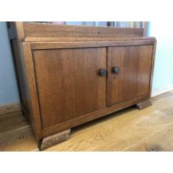 Houten vintage kast, vitrinekast