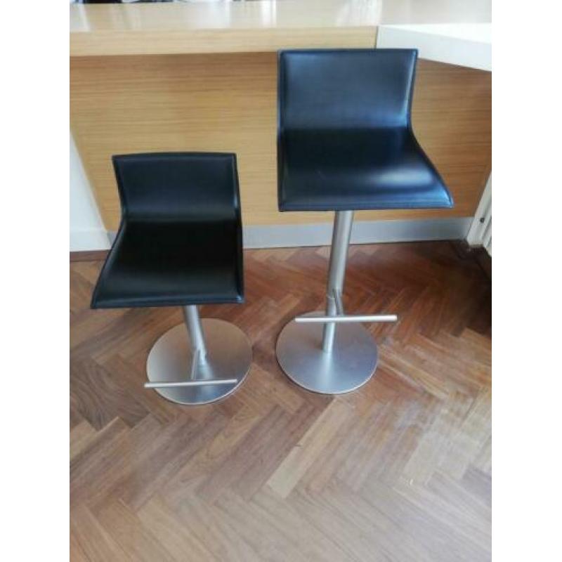 2x barkruk Lapalma thin, zwart leer