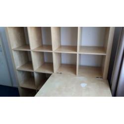 Kallax open wand kast met bureau
