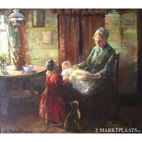 == interieur moeder met kinderen===Daan Muehlhaus 1907-1981