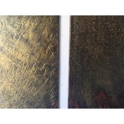 Valio Iv.- Abstract twee luik 2st.x50x120cm-Handgeschilderd