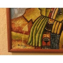 Schilderij met lijst 66 x 56 cm