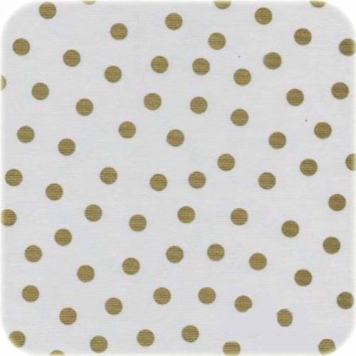 Mexicaans Tafelzeil Stippen - 120 x 250 cm - Wit/Goud