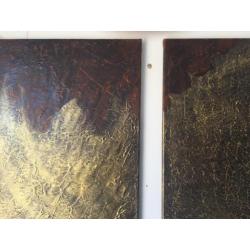 Valio Iv.- Abstract twee luik 2st.x50x120cm-Handgeschilderd